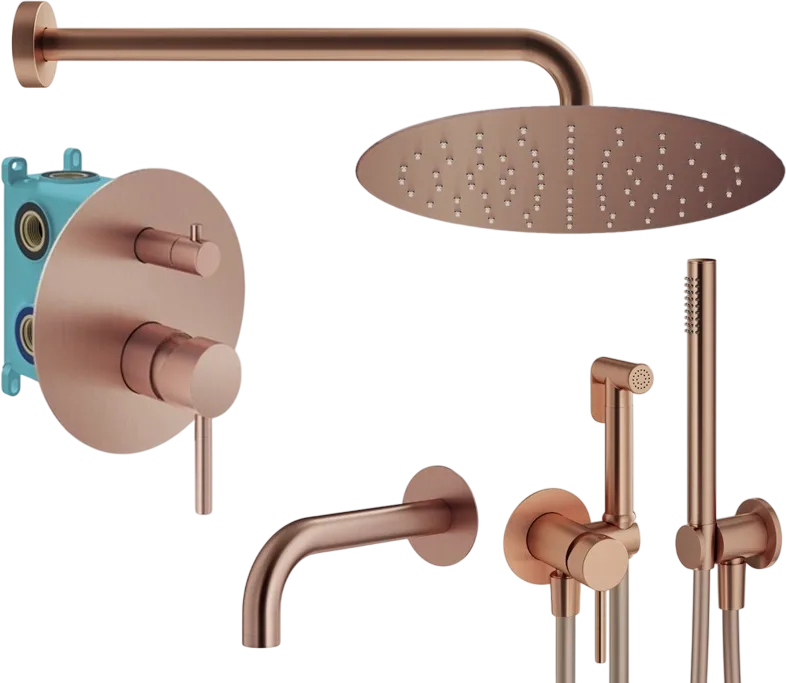 Комплект для ванной Plumberia Selection Ixo KITZXO19RS60 С ВНУТРЕННЕЙ ЧАСТЬЮ, медь брашированная Sancos — официальный сайт