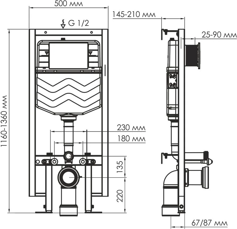 Система инсталляции для унитазов Wasserkraft Vils 56TLT.010.ME.PG04, с кнопкой смыва золото Sancos — официальный сайт