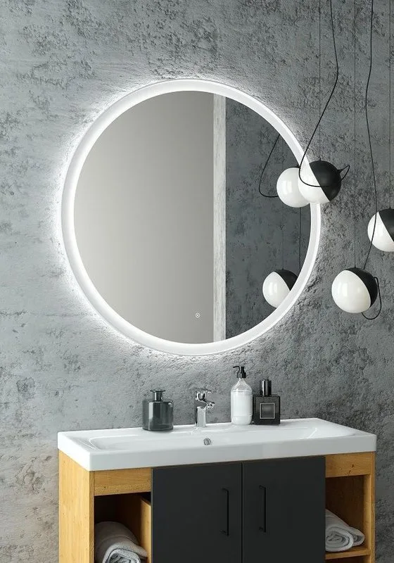 Зеркало круглое Art&Max Napoli 80 белое Sancos — официальный сайт