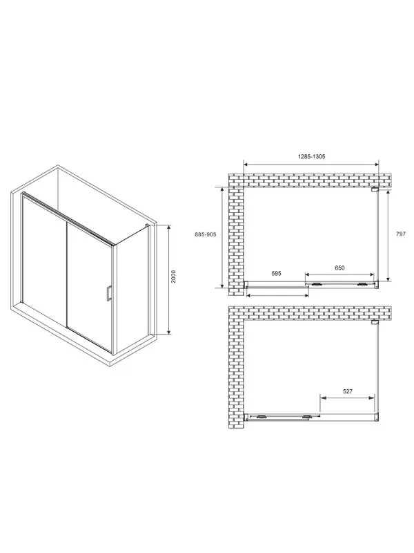 Душевой уголок Abber Komfort AG93130-S92 130х90 см, профиль матовый хром, стекло прозрачное Sancos — официальный сайт