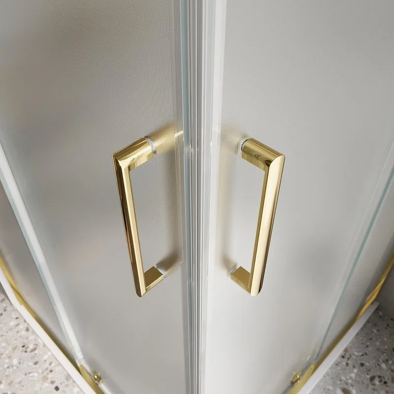 Душевой уголок BelBagno Luce LUCE-A-2-90-P-ORO 90х90 см, профиль золото, стекло рифленое Sancos — официальный сайт
