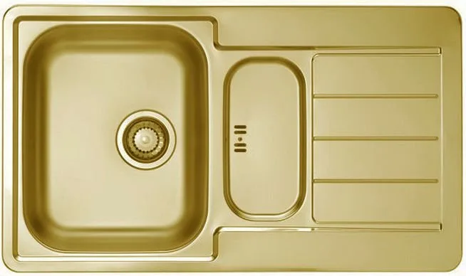 Мойка LINE 30 MONARCH GOLD 860X500  в компл. с выпуском без сифона, , Sancos — официальный сайт