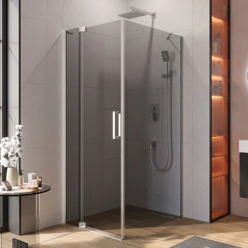 Душевой уголок Cezares Slider AH 1 100-80/90 Grigio Cr профиль хром, стекло серое Sancos — официальный сайт