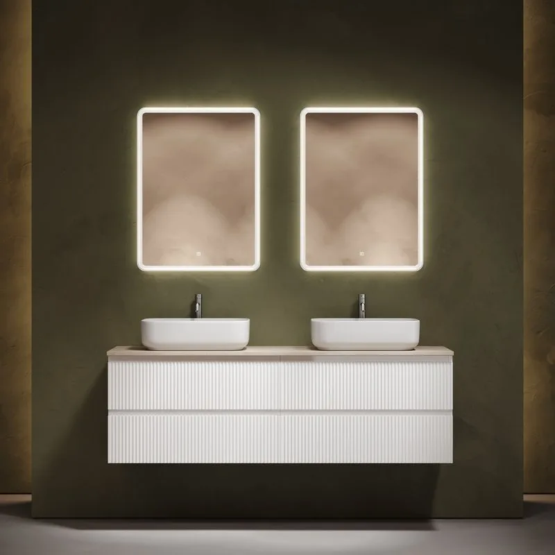 Тумба с раковиной Sancos Snob R 160 bianco, столешница бежевая TT160A2X, раковина CN5043 Sancos — официальный сайт