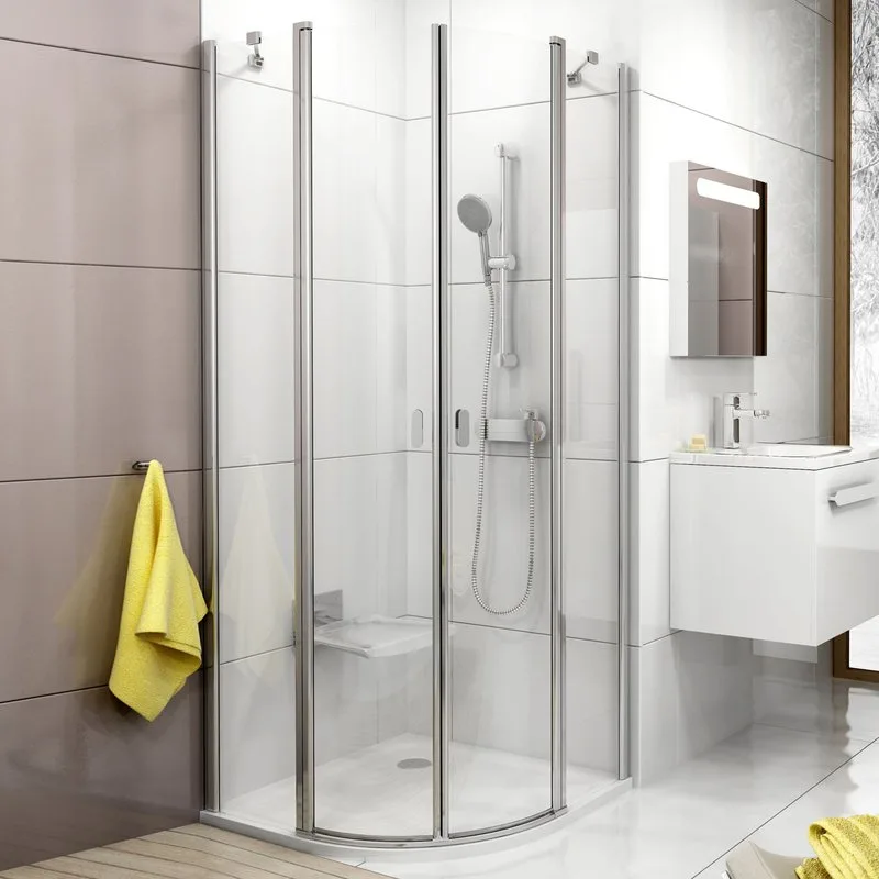 Душевой уголок Ravak Chrome CSKK4-80 Transparent, блестящий профиль Sancos — официальный сайт