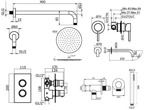 Комплект для ванной Plumberia Selection Ixo KITXOT18QCR210 С ВНУТРЕННЕЙ ЧАСТЬЮ, хром Sancos — официальный сайт
