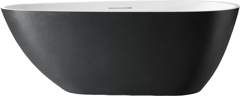 Ванна из искусственного камня Abber Dortmund AM9911BW 170x75 см, отдельностоящая, матовая черно-бела Sancos — официальный сайт