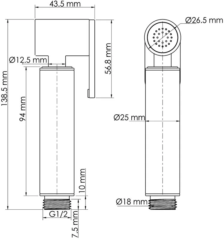 Гигиенический душ Wasserkraft Mindel 8500 A232 с фиксатором Sancos — официальный сайт