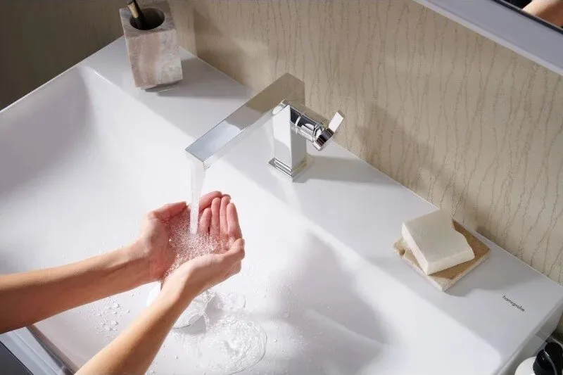 Смеситель для раковины Hansgrohe Tecturis E 110 Fine 73020000 хром Sancos — официальный сайт