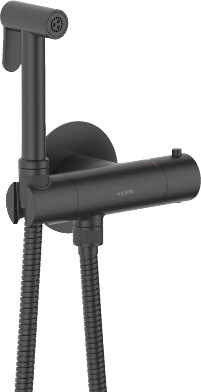 Гигиенический душ AQUATEK Оберон AQ1027MB со смесителем, С ВНУТРЕННЕЙ ЧАСТЬЮ, матовый черный Sancos — официальный сайт