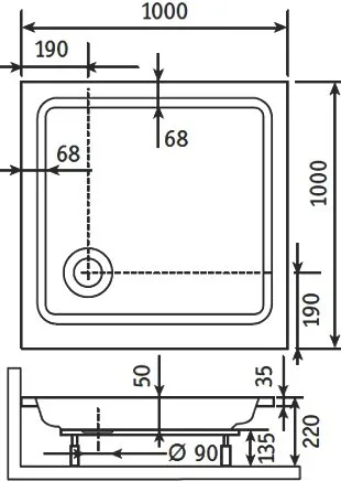 Поддон для душа RGW Style KV 100x100x22 Sancos — официальный сайт