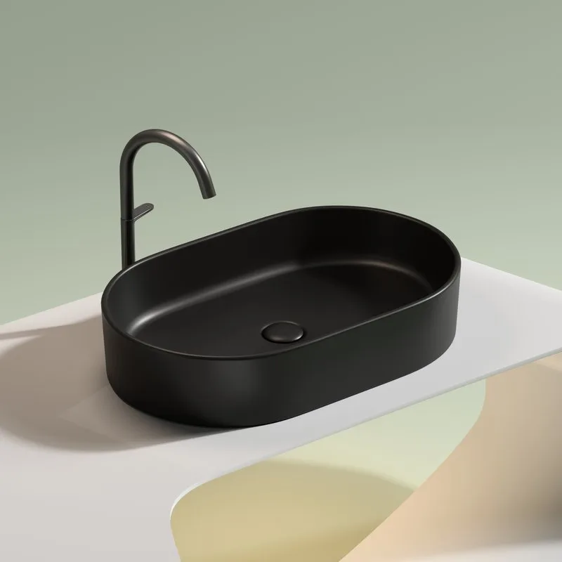 Накладная раковина Ceramicanova Element CN6048MB черная матовая Sancos — официальный сайт