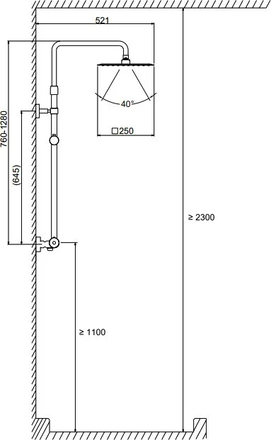Душевая стойка Jacob Delafon Metro E26595-BL, черная Sancos — официальный сайт