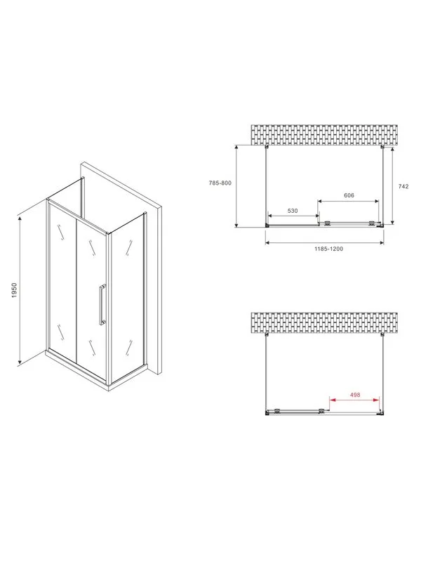 Душевой уголок Abber Schwarzer Diamant AG30120BMH-S80BM-S80BM 120х80 см, профиль матовый черный, сте Sancos — официальный сайт