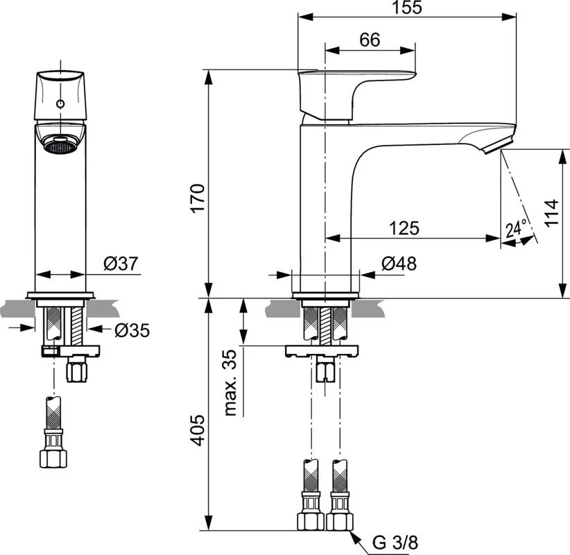 Смеситель для раковины Ideal Standard Connect Air A7015AA Sancos — официальный сайт