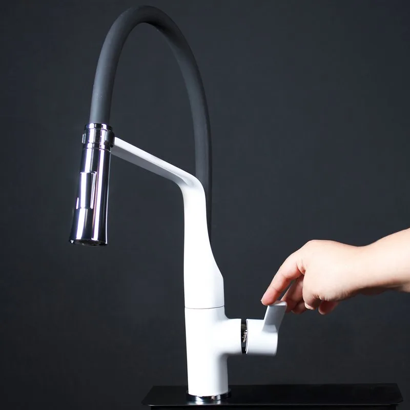 Смеситель для кухни Clever Chef 99733 белый, с гибким изливом Sancos — официальный сайт