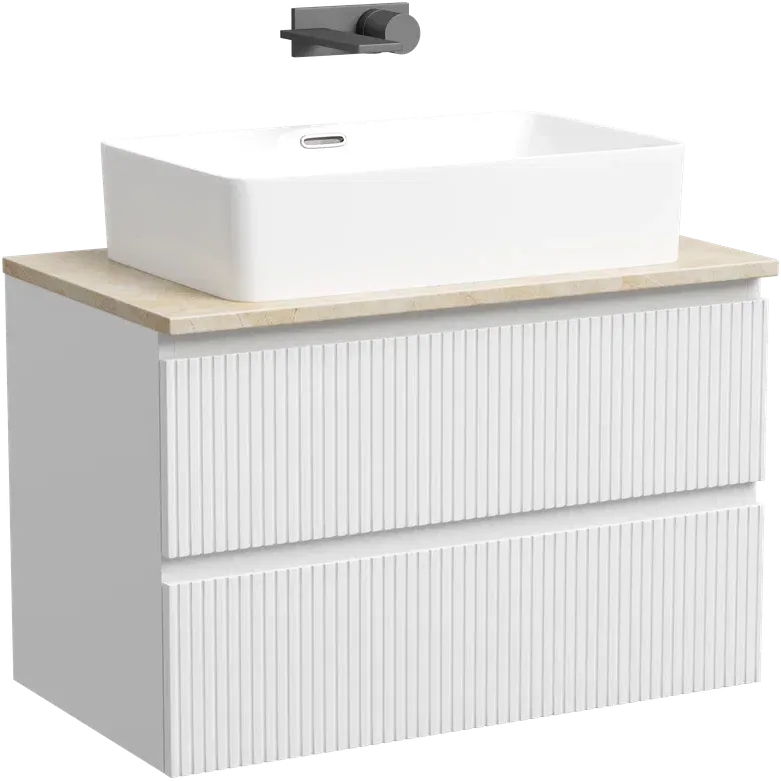 Тумба с раковиной Sancos Snob T 80 см, bianco, столешница бежевая, раковина CN5025 Sancos — официальный сайт