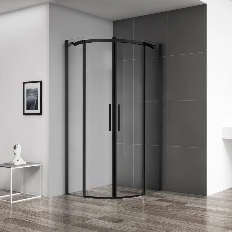 Душевой уголок BelBagno Acqua R-2-100-C-NERO профиль черный матовый Sancos — официальный сайт