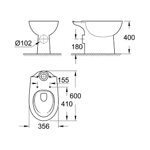 Чаша для унитаза-компакта Grohe Bau Ceramic 39349000 Sancos — Оригинал