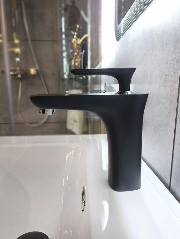 Смеситель для раковины AltroBagno Aperto 0120 NeOp матовый черный Sancos — официальный сайт