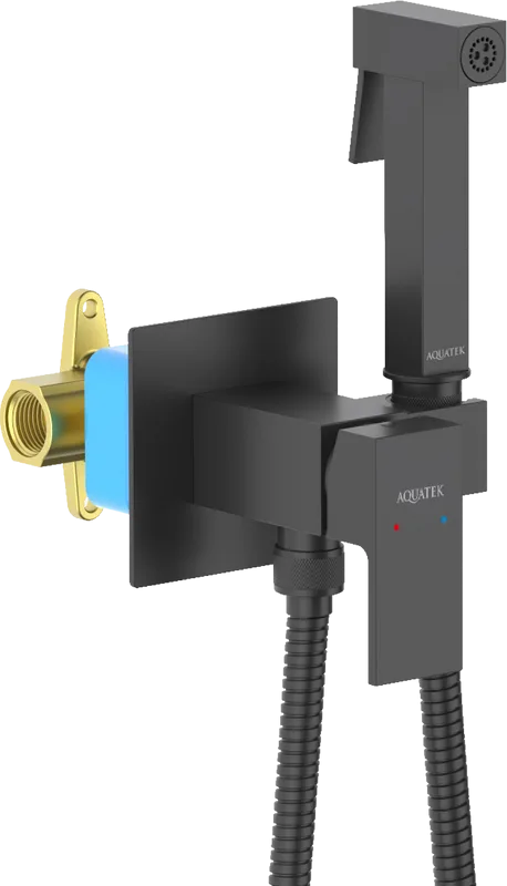 Гигиенический душ AQUATEK Либра AQ1022MB со смесителем, С ВНУТРЕННЕЙ ЧАСТЬЮ, матовый черный Sancos — официальный сайт