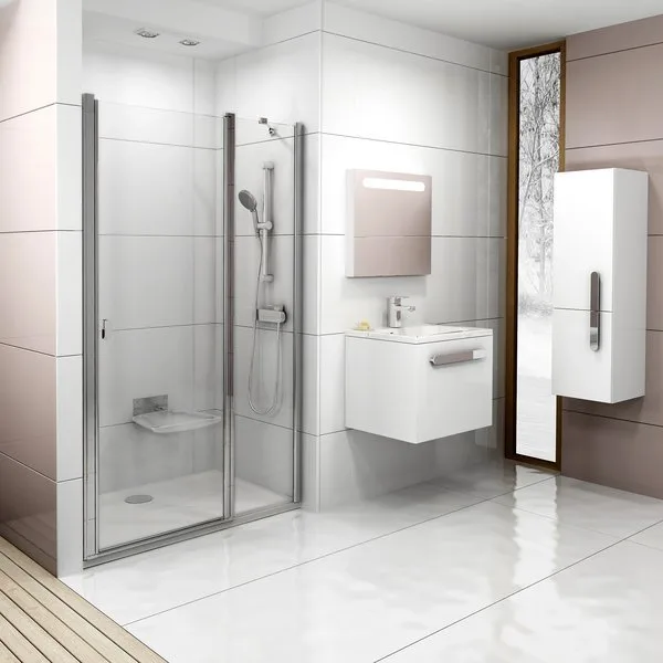 Душевая дверь в нишу Ravak Chrome CSD2-120 Transparent, профиль сатин Sancos — официальный сайт