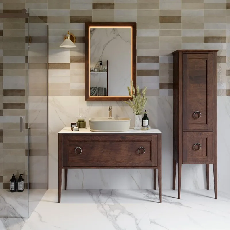 Шкаф-пенал для ванной KERAMA MARAZZI Plaza Classic Neo 165 орех Sancos — официальный сайт