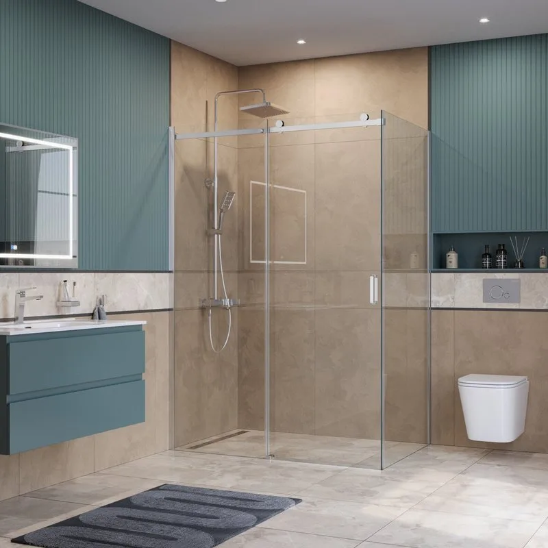 Душевой уголок BelBagno Soft Close-2 AH-1-150/100-C-Cr профиль хром Sancos — официальный сайт