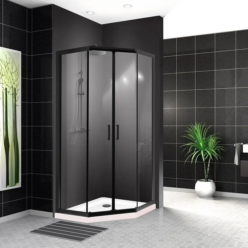 Душевой уголок BelBagno Uno 195 P 2 90 C Nero профиль черный, стекло прозрачное Sancos — официальный сайт