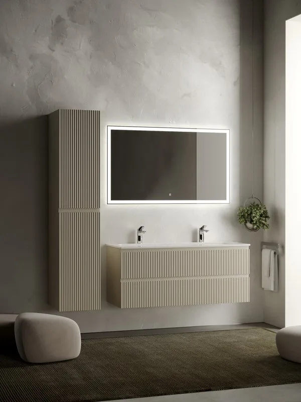 Шкаф-пенал для ванной Sancos Snob R 35 см, универсальный, Beige soft (капучино) Sancos — официальный сайт