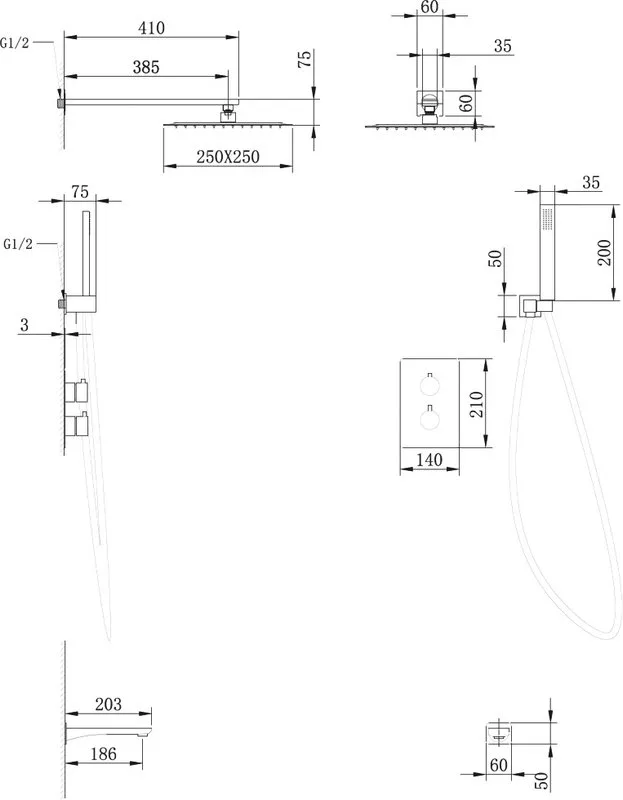 Душевой комплект Abber Weiss Insel AF8050, С ВНУТРЕННЕЙ ЧАСТЬЮ, хром Sancos — официальный сайт