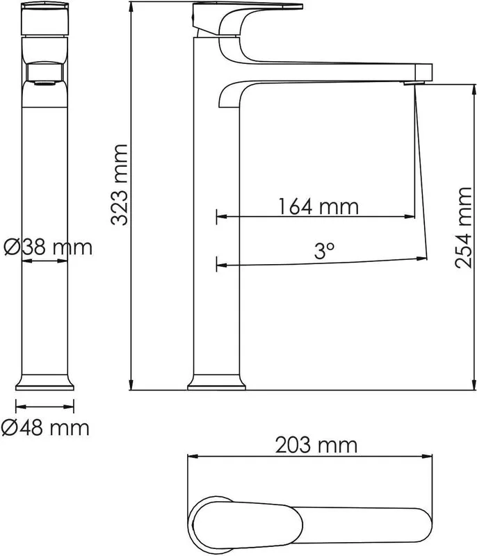 Смеситель для раковины Wasserkraft Weida 3103H хром Sancos — официальный сайт