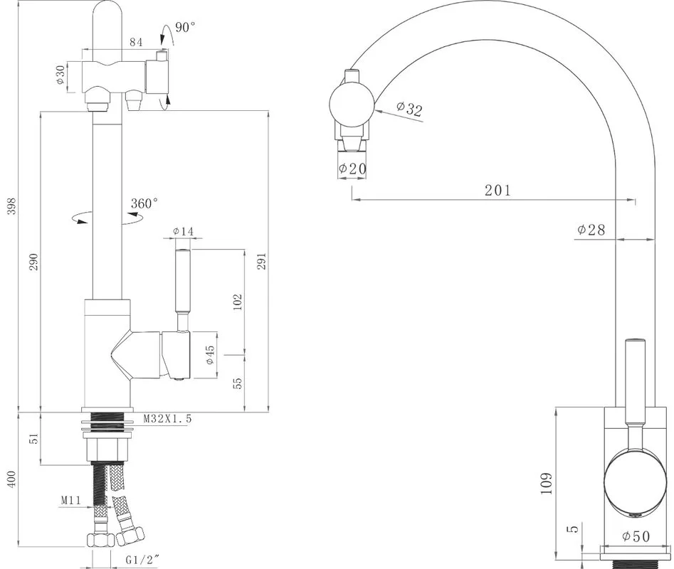 Смеситель для кухни Seaman Barcelone SSL-5226 sun polish Sancos — официальный сайт