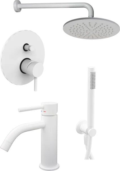 Комплект для ванной Paffoni Light KITLIG015BO071 С ВНУТРЕННЕЙ ЧАСТЬЮ, белый Sancos — Оригинал