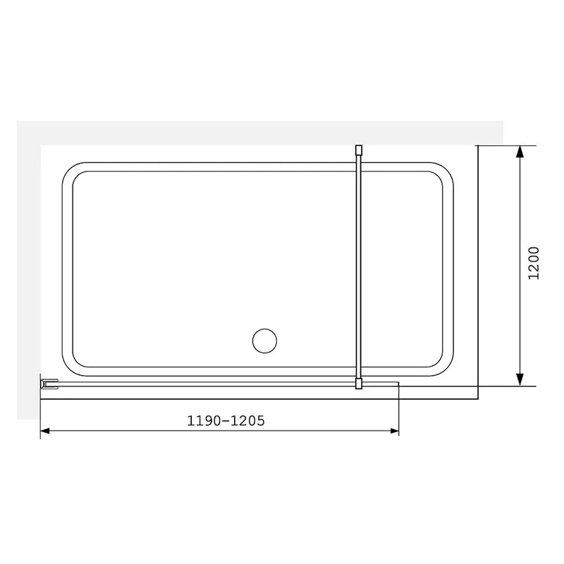 Душевая перегородка RGW Walk In WA-012B 120x200, профиль черный, стекло прозрачное Sancos — официальный сайт
