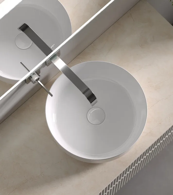Тумба с раковиной Sancos Snob R 100 см, beige soft, столешница бежевая, раковина CN6022 Sancos — официальный сайт