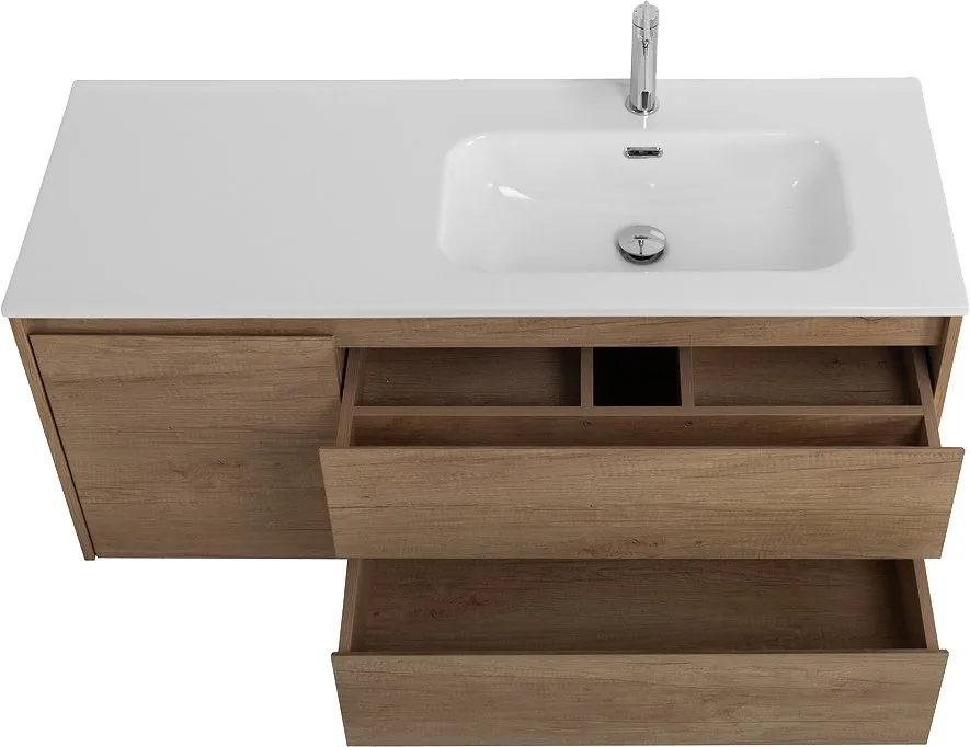 Тумба под раковину без столешницы BelBagno Kraft 120 R, 2 ящика, дверца, rovere nebrasca nature Sancos — официальный сайт