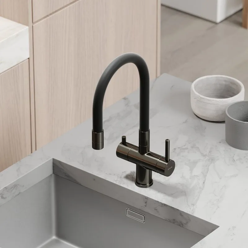Смеситель для кухни Sancos Lucia SC4004GG с гибким изливом, вороненая сталь Sancos — официальный сайт