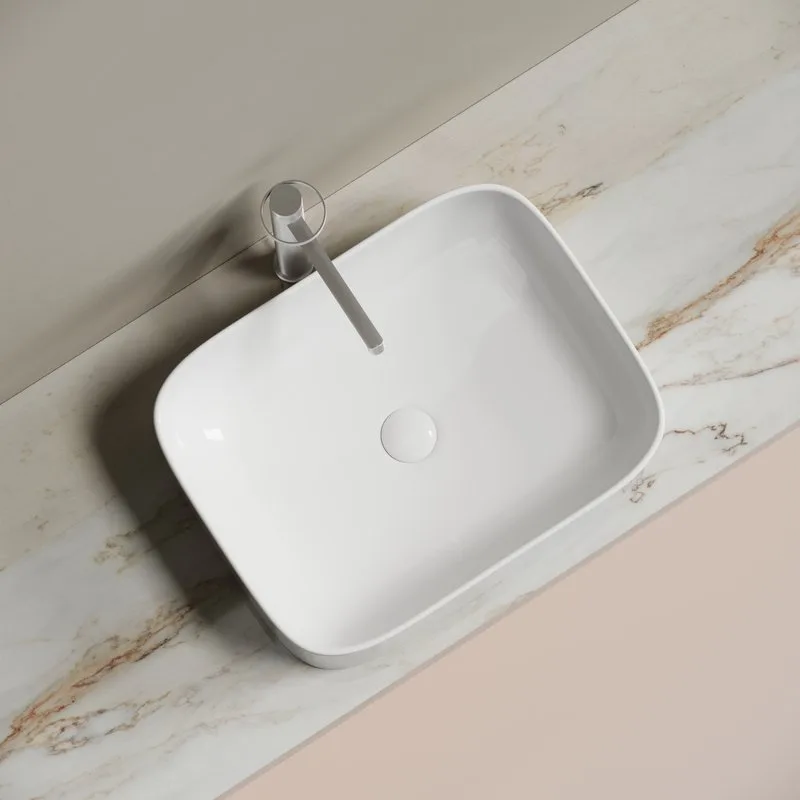 Накладная раковина Ceramicanova Element CN6052 белая глянцевая Sancos — официальный сайт