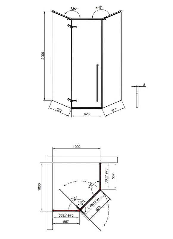 Душевой уголок Timo TTSSP-100/13C-8 100x100 см, профиль никель, стекло прозрачное Sancos — официальный сайт