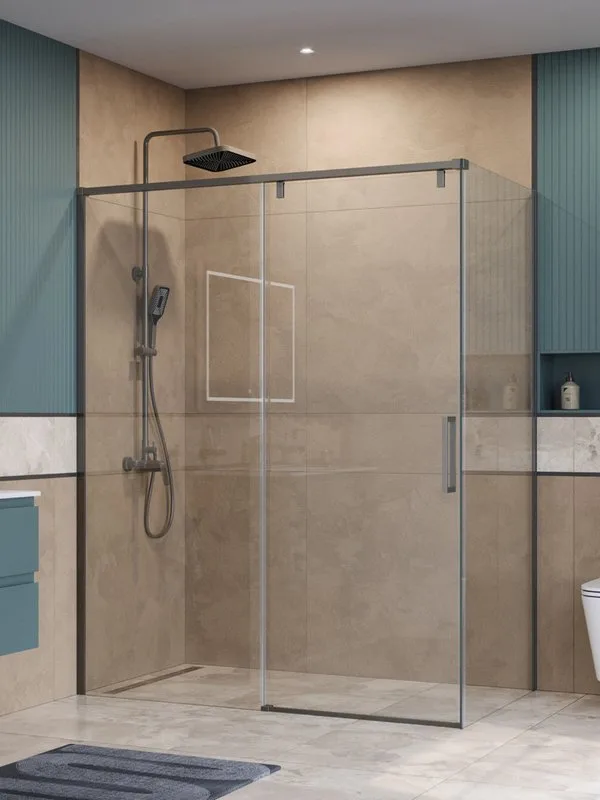Душевой уголок BelBagno Soft Close-1 AH-1-160/90-C-GM профиль оружейная сталь Sancos — официальный сайт