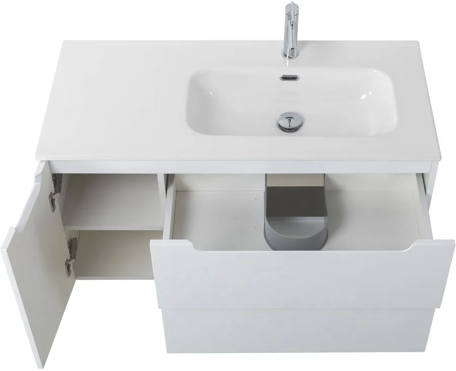 Тумба под раковину без столешницы BelBagno Etna 100 R 2 ящика, дверца, bianco lucido Sancos — официальный сайт