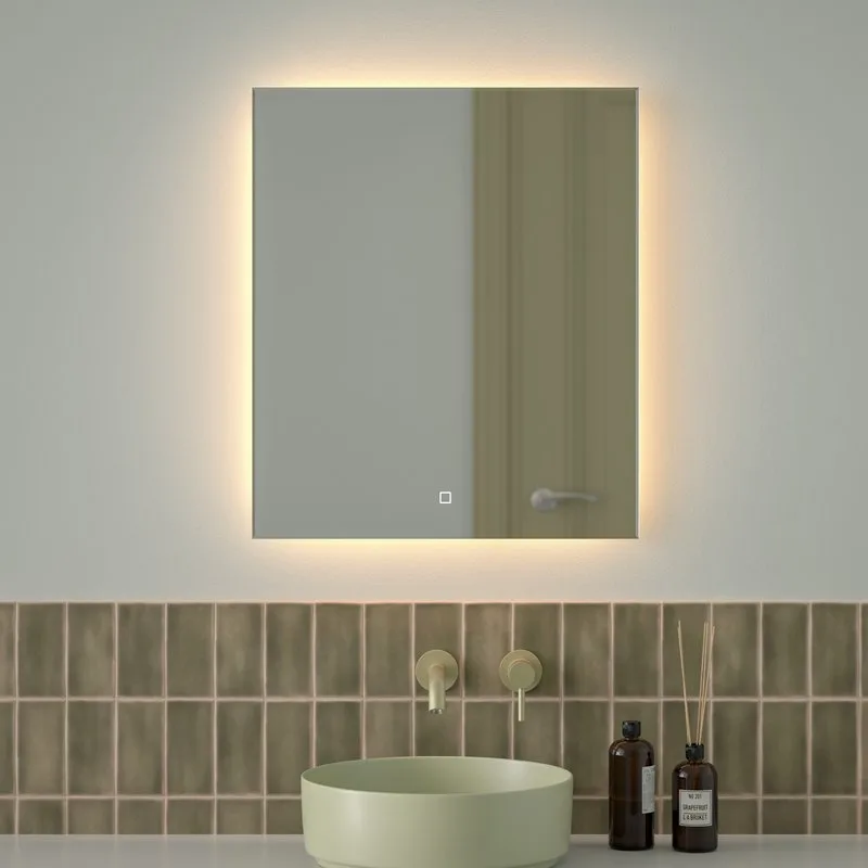 Зеркало Defesto Glow DF 2516S 60х70 с LED-подсветкой, 3000 K, сенсорный выключатель