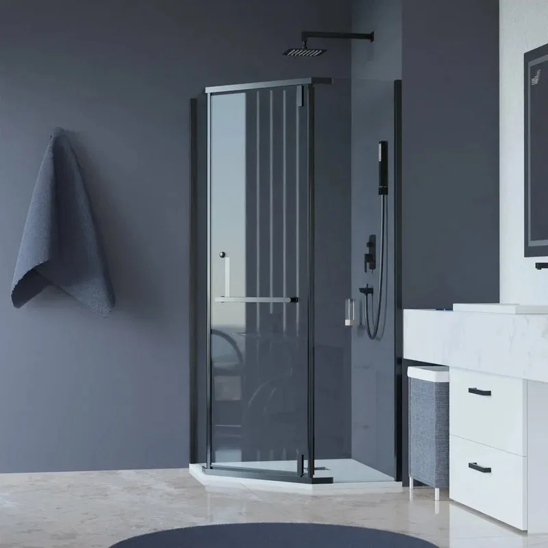 Душевой уголок RGW Hotel HO-081 90x90x195 см, профиль черный, стекло прозрачное Sancos — официальный сайт