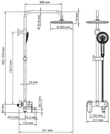 Душевая стойка Wasserkraft Elbe A17401 Sancos — официальный сайт