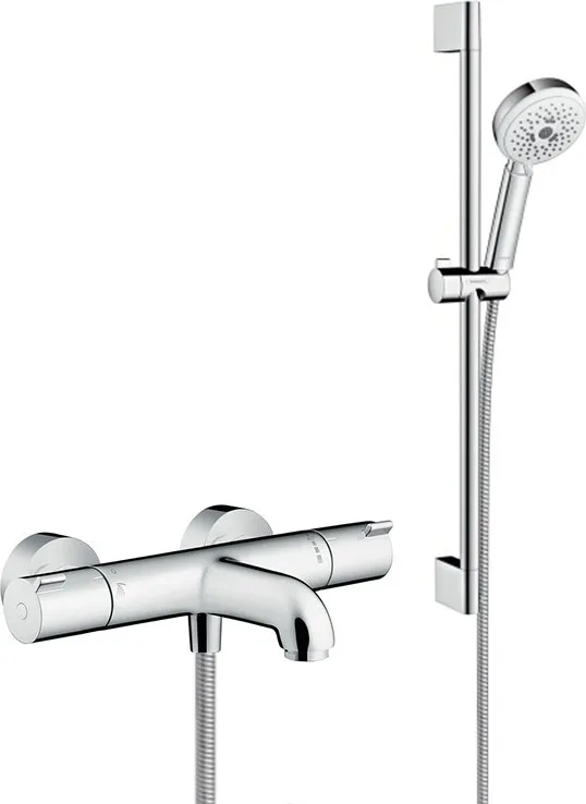 Термостатический смеситель Hansgrohe Ecostat 1001 CL ВМ 13201000, + Душевой гарнитур Hansgrohe Crome Sancos — официальный сайт