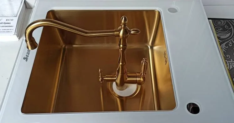 Смеситель для кухни Seaman Barcelone SSL-5387 gold  satin Sancos — официальный сайт