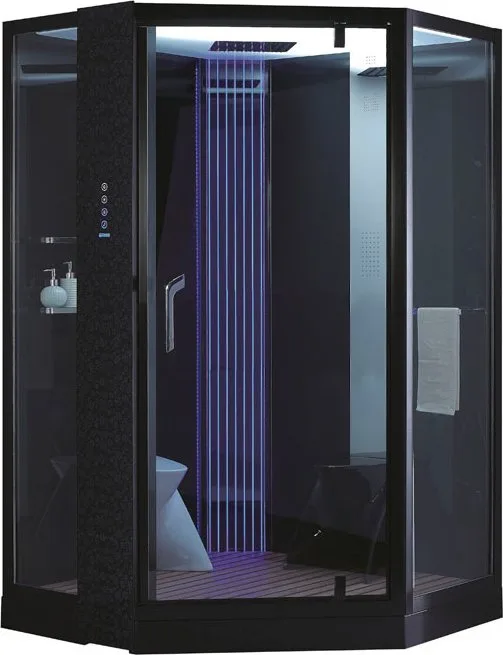 Душевая кабина Orans SR-89106S, черная, с низким поддоном и хамамом Sancos — официальный сайт