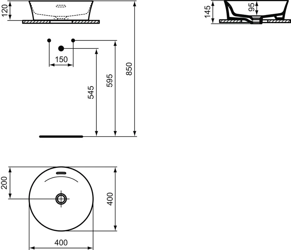 Накладная раковина Ideal Standard Ipalyss 40 см Sancos — официальный сайт