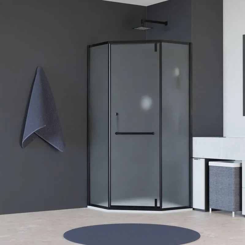 Душевой уголок RGW Hotel HO-084-B 90x90x195 см, профиль черный, стекло матовое Sancos — официальный сайт